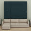 Lit escamotable peu encombrant avec armoire, canapé en L et tablettes de rangement-1167765333