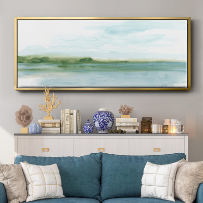 Green Ribbon Coast II- Framed Canvas
