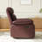 Upholstered Brown Cat Scratch-Resistant Fabric Swivel Rocker Recliner-687169835