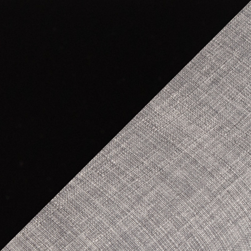 Chaises rembourrées Clarissa avec pieds fuselés en métal, Tissu gris, Noir, noir, noir, noir