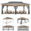 Auvent d'extérieur 12 pi x 20 pi avec abri de soleil robuste avec 4 sacs de sable, imperméable, double et filet pour la pelouse, le jardin, la cour et la terrasse-113524196