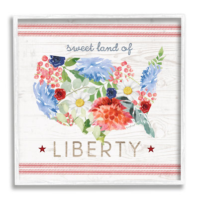 " Sweet Land Of Liberty Floral USA " by Jennifer Pugh
