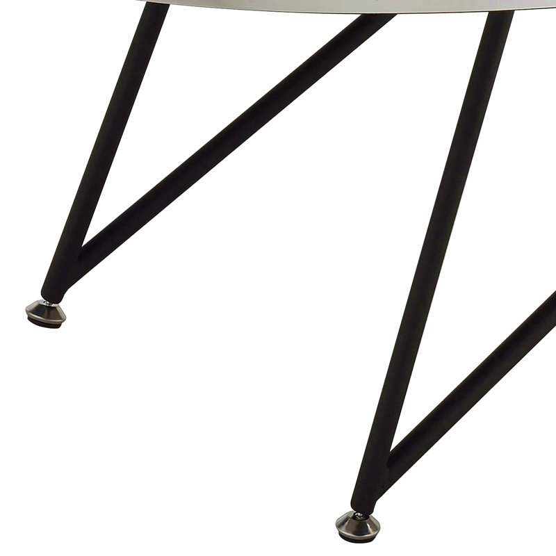 Table basse ovale en chêne gris patiné et noir