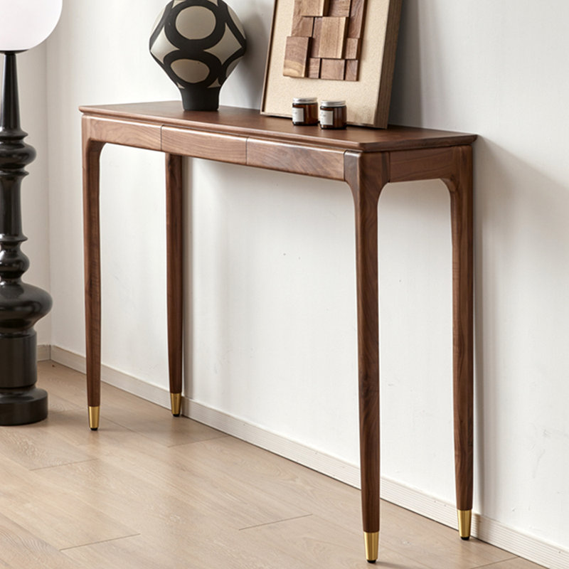 Console brune de style chinois simple, H 33,5 po x L 54,3 po x l 12,6 po