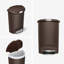 Simplehuman 50 Liter / 13 Gallon Semi-Round Kitchen Step Trash Can with Secure Slide Lock, Plastic-880660364
