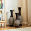 Ensemble de 3 vases de sol en PVC blanc classique pour le salon, le couloir ou l'entrée