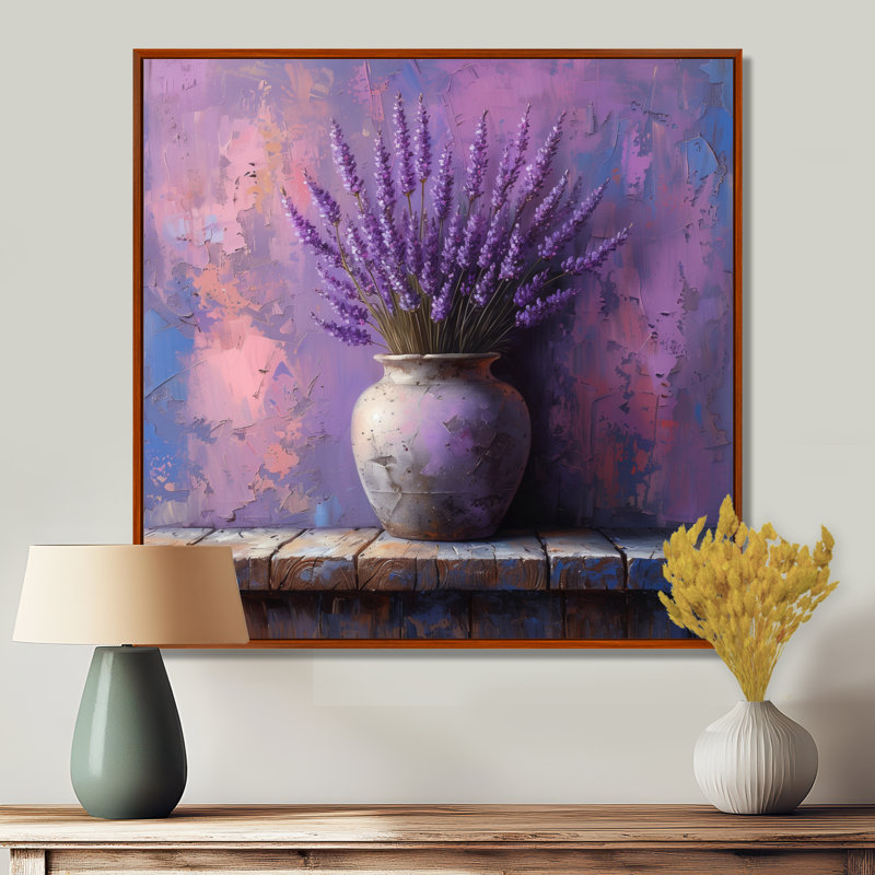 Décoration murale mauve et bleu lavande Dreams III - lavande, Black Picture Framed, 36" H x 36" W