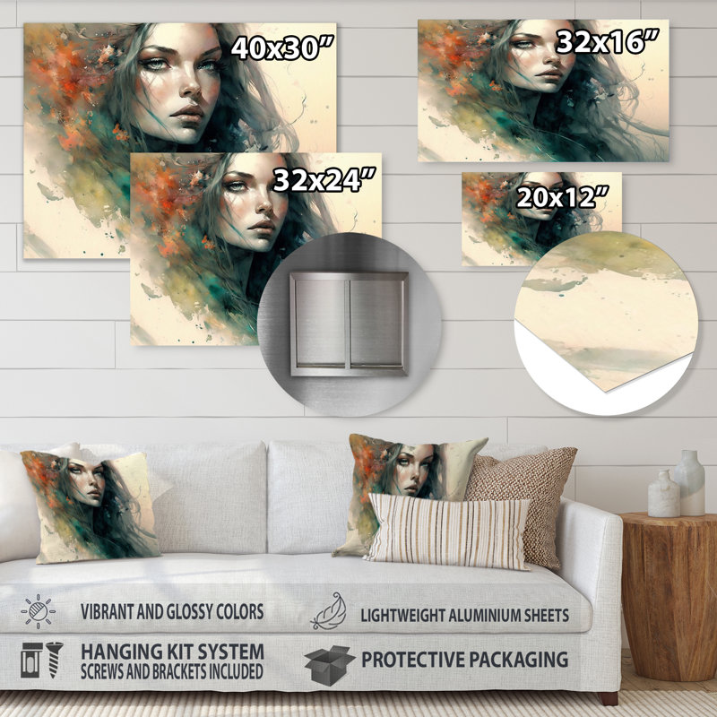 Impression murale sensuelle femme impression aquarelle VI - mode femme, H 12 po x l 20 po x P 1 po
