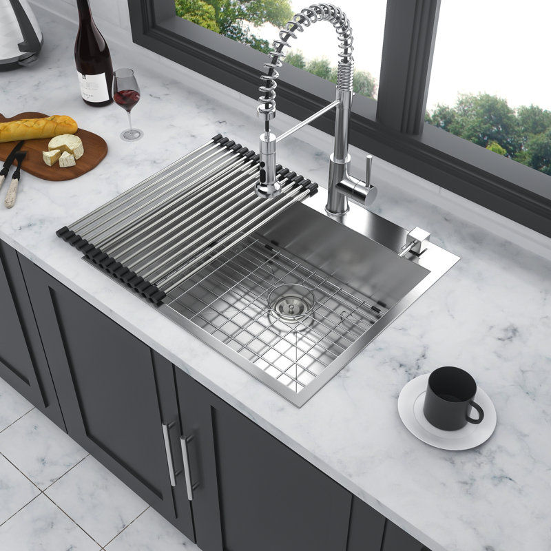 25X22x9 Inch Stainless Steel Drop In Sink. With X-Shaped Water Guide And Soundproof Feature For A Smooth Quiet Sink Experience 9 High 304 Kitchen 22X25 With Sound Reducing Pad Template Customized