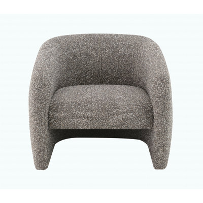 Modern Brown & Gray Tweed Accent Chair