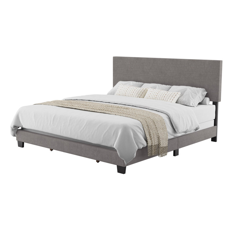 Lit tapissier Arlea, Très grand, Polyester gris foncé