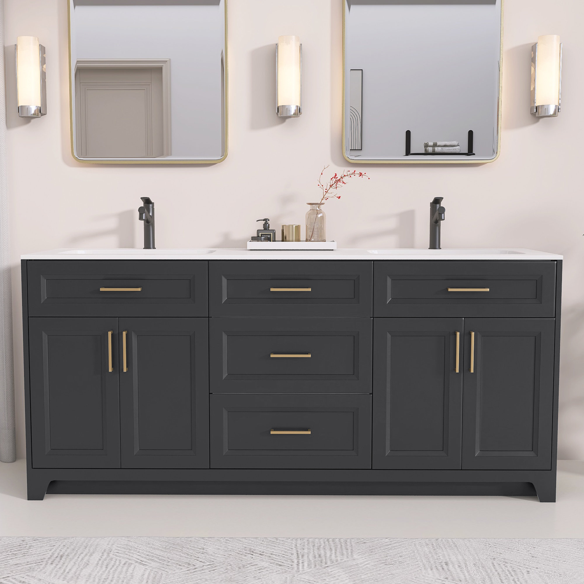 Ogonbrick 60'' Double Bathroom Vanity Base Only | Wayfair