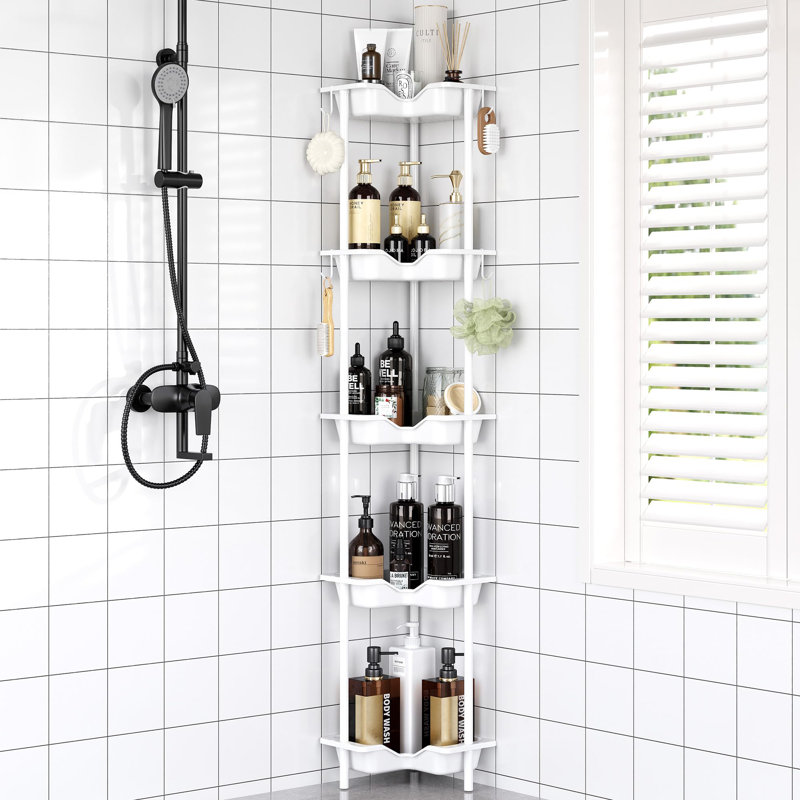 Metal Freestanding Bathroom Shelves, White