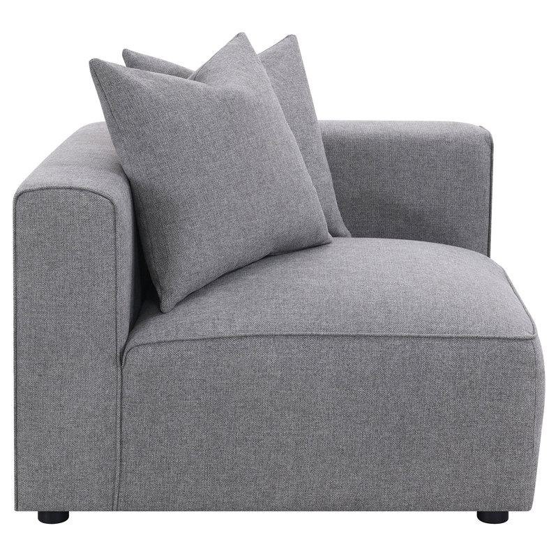 Fauteuil d'angle rembourré Amandine, Tissu gris
