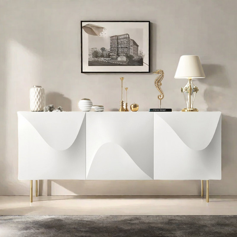 Buffet haut de gamme à grande capacité, H 33,46 po x l 62,99 po x P 17,72 po, Blanc