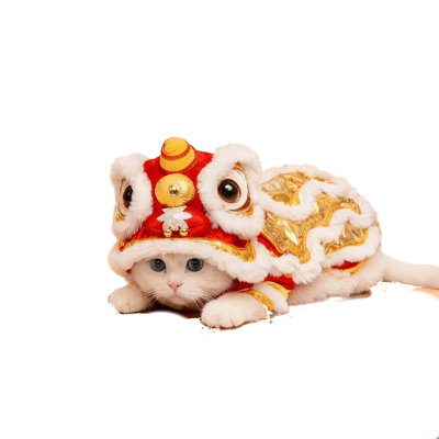 dog coat Chinese Lions Dance Dog Hoodie Spring Festival Pet Hoodie