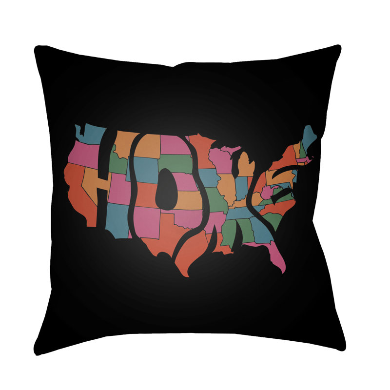 Lolita Home Square Throw Pillow, Black/Hot Pink