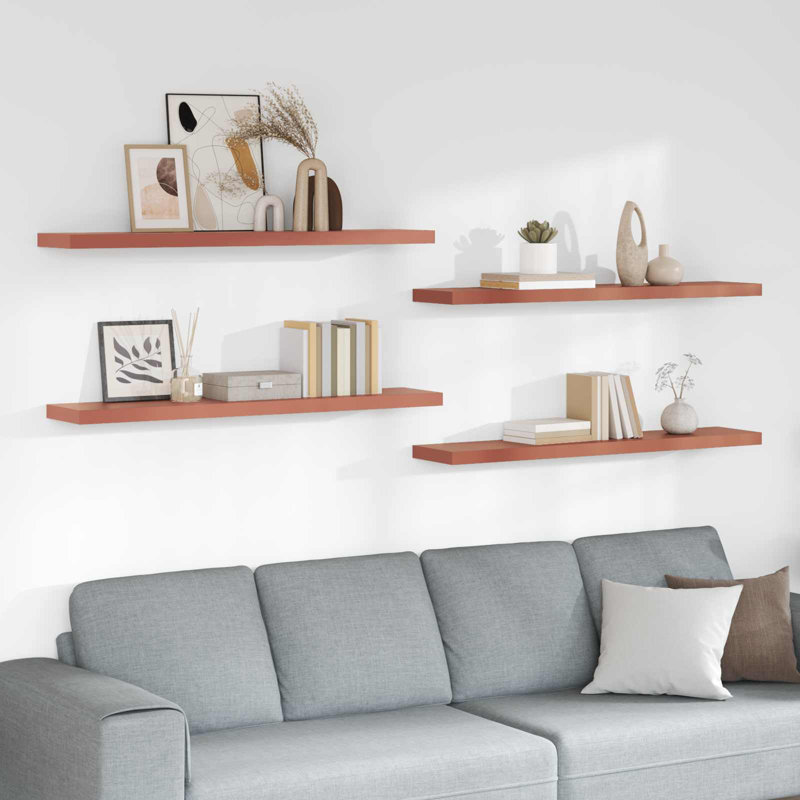 Floating Shelf, 4cm H x 120cm W x 23.5cm D, Red