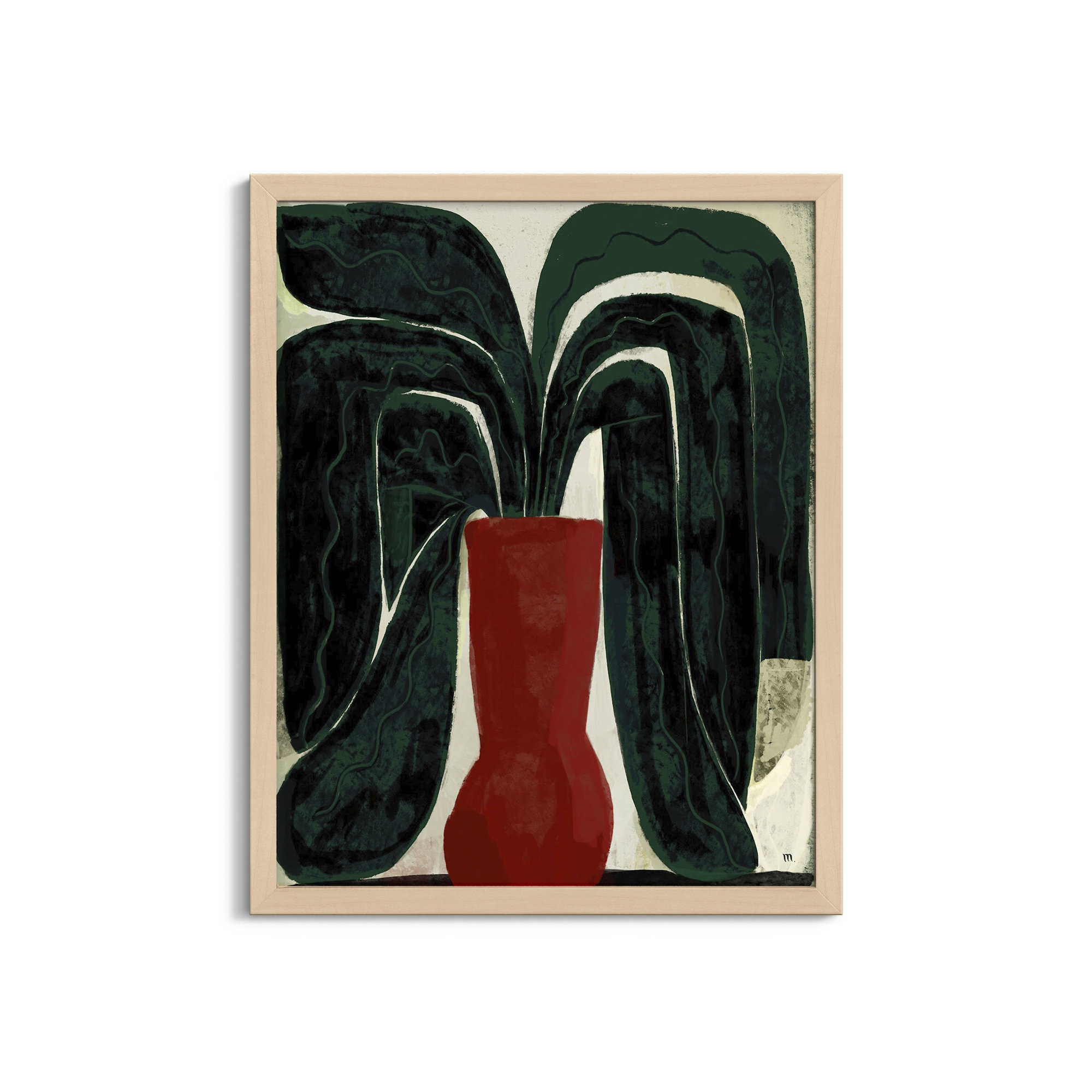Plant #8 by StudioM, 20" H x 16" W x 1.25" D, Brown