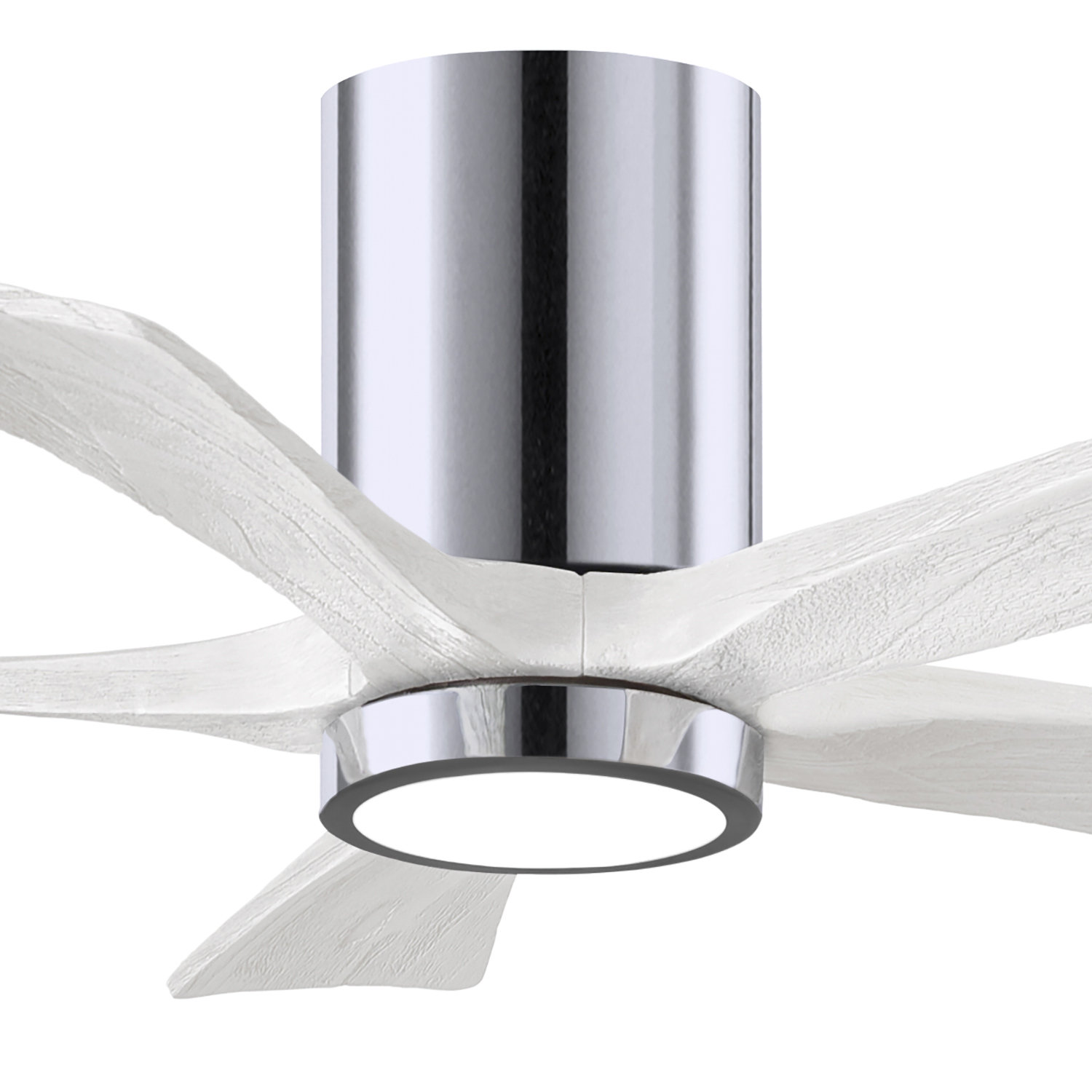 Irene Ceiling Fan with LED Light Kit, Polished Chrome, 42", Matte White