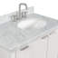 Meuble-lavabo simple en bois massif 36 po avec plateau en marbre de Carrare de 1,5 po, excentré à droite, lavabo ovale-292796655-292796654-292796652