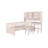 Multifunctional Wood Platform Bed with Bookshelf at the Head of the Bed, Built-in Desk and Matching Chair,