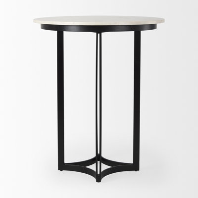 Wainwright Round Marble Top Metal Base Dining Table