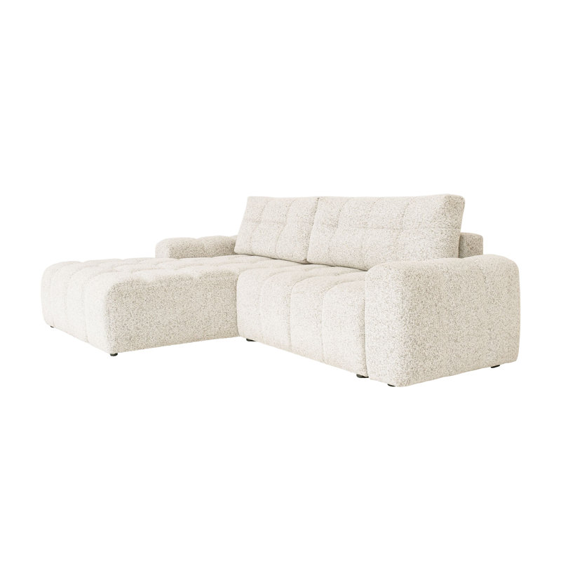 Lulu Corner Sofa Bed, 94cm H x 268cm W x 184cm D, Left -sided, Beige