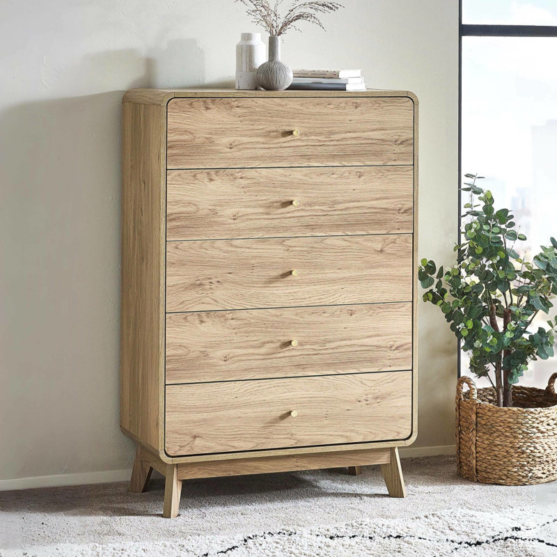 Tachaka 80 cm W Chest of 5 Drawers