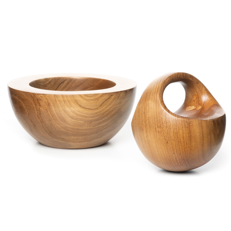Ensemble de mortier et pilon en bois