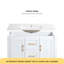 Meuble-lavabo blanc 36 po avec lavabo simple, armoire encastrée combinée, armoire de rangement avec 2 portes et 2 tiroirs, fermeture en douceur, rangement multifonctionnel-116584631