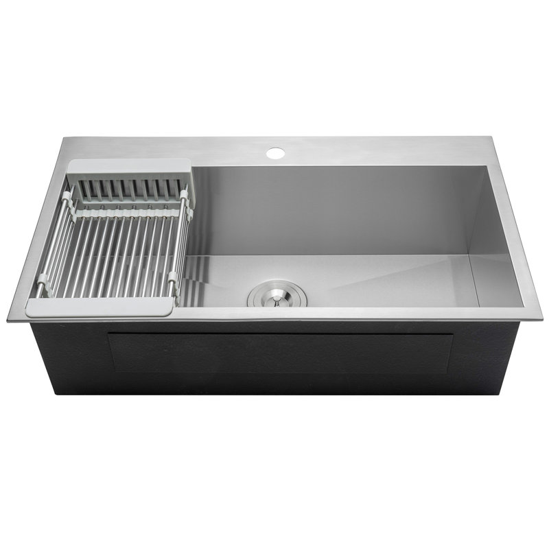 30" L x 18" W Drop-In Kitchen Sink with Faucet