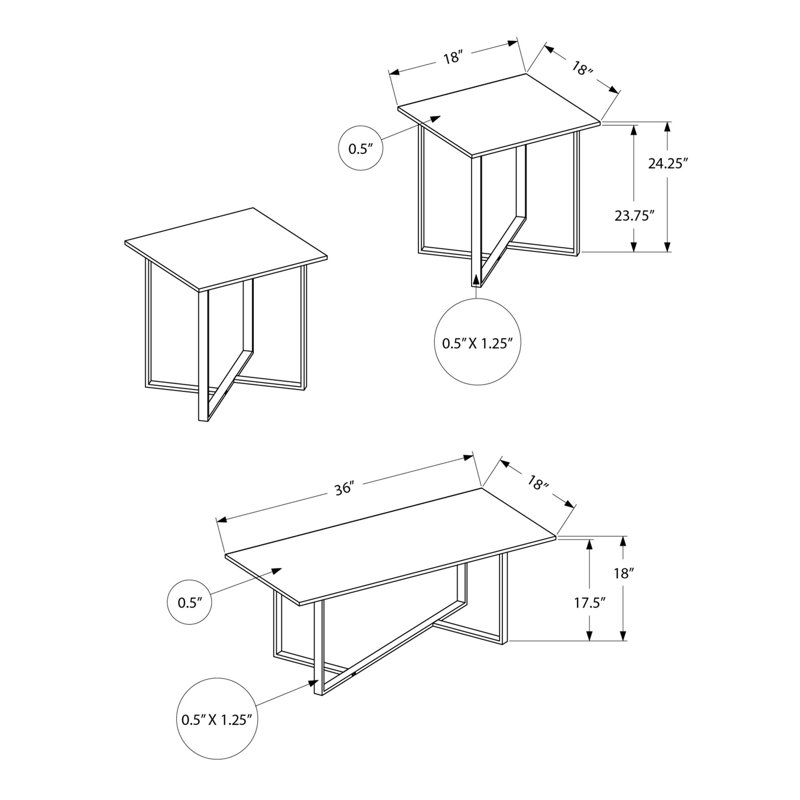Ensemble de table, ensemble de 3 pièces, café, bout, salon, métal stratifié en pierre, contemporain, moderne, Crème, crème