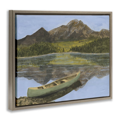 «Alpine Lake with Canoe Grey Floater», art mural par Michael Willett