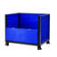 Rangement pliable en vrac, capacité de 600 lb, bleu, empilez 4 hauteurs, 38,76 po de profondeur et 33,11 po de hauteur