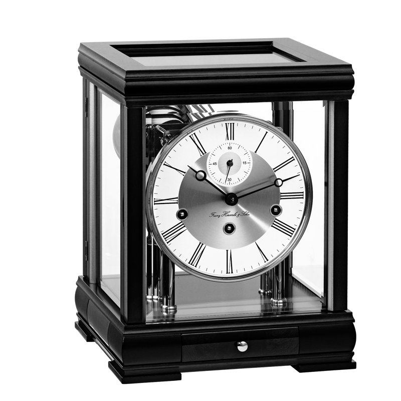 Roman Numeral Mechanical Tabletop Clock Black