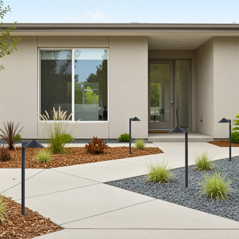 Black Aluminum Led Path Lights With Acrylic Shade