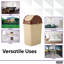 Poubelle de cuisine Superio de 9 gallons avec poubelle à couvercle basculant et couvercle supérieur pivotant 37 Qt Poubelle de recyclage moyenne pour bureau, salle de bain, sous le comptoir, dortoir, chambre à coucher (paquet beige / brun)-123538986-123538988