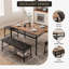 Ensemble de table de salle à manger 4 pièces avec banc et chaises rembourrés, meubles de cuisine et de salle à manger avec support de rangement-1833046225