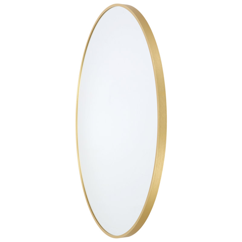 Sasheer - Round Framed Wall Mounted Mirror, Gold, 80cm H x 80cm W