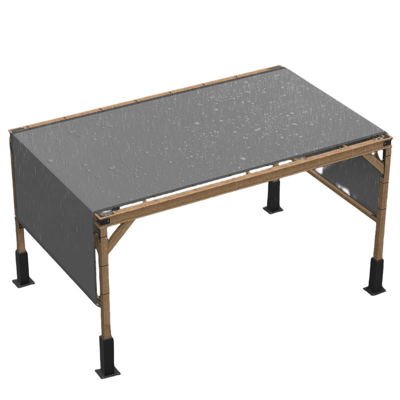 Royal Shade Customize Waterproof Pergola Sun Shade Canopy Replacement Cover with Stainless Steel Weight Rod, Grey