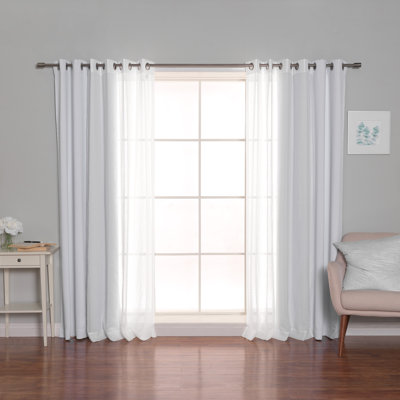 Brunos Mix & Match Striped Room Darkening and Sheer Grommet Curtain Panels