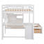 Lit superposé blanc avec bureau et rangement de tiroir bien pensé - offre un environnement de sommeil bien rangé au-dessus d'un lit simple pour un repos paisible