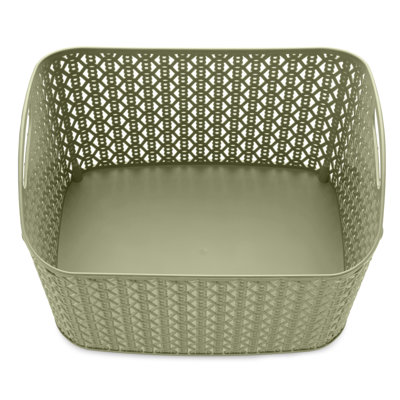Whitmor Link Stitch Small Resin Form Shelf Tote - Flint Grey
