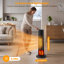 Chauffage d'appoint tour de 63,5 cm (25 po), 1500 W, céramique PTC, chauffage rapide avec effet flamme 3D, deux niveaux de puissance, minuterie de 1 à 12 h, protections de sécurité multiples, pour chambre, bureau ou salon