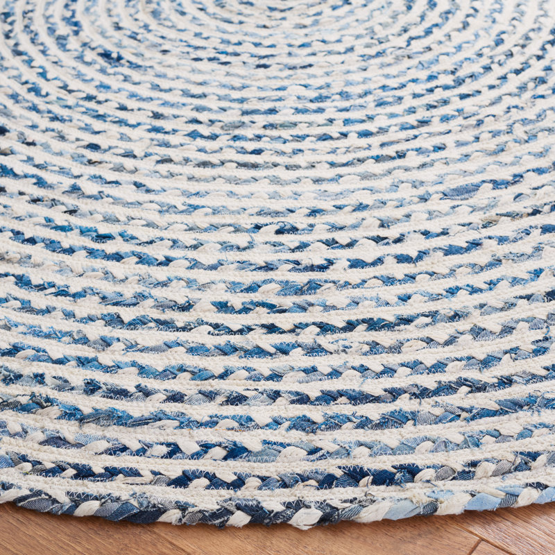 Tapis en coton tressé à la main, Rond 8 pi