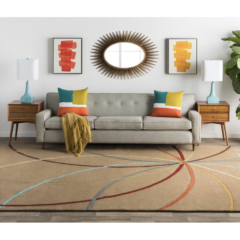Tapis moka en laine touffeté à la main à motif abstrait Mcquaid, Rectangle 10 pi x 14 pi