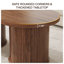 Table basse ovale l 47 po avec rangement, centre de table Mid-Century moderne cannelé avec base ronde-1999582466