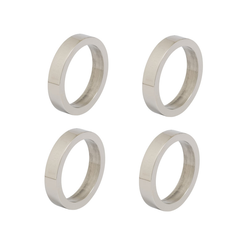  Silver Circle Napkin Ring Set/4