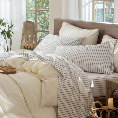 Ensemble de draps 100% coton lavé MooMee